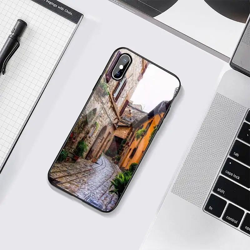 

travel italy France London Flower World Places Phone Case Tempered glass For iphone 6 6S 7 8 plus X XS XR 11 12 mini PRO MAX