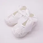 Обувь для новорожденных девочек с бантом, мягкая нескользящая обувь на мягкой подошве для младенцев