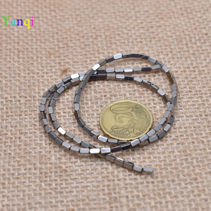 21-2x4mm 95 шт./лот, блестящие разноцветные бусины из натурального камня, гематит, прямоугольные бусины квадратной формы для самостоятельного изготовления ювелирных изделий - Цвет: 21-2x4mm
