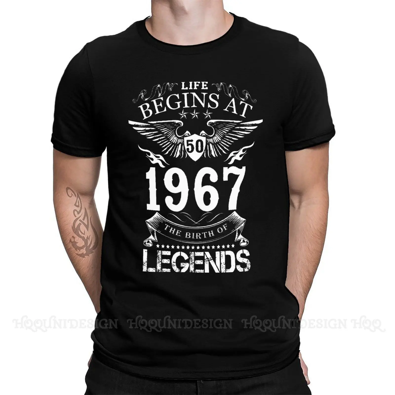 

Life Begins At 50 1967 The Birth Of Legends Print Cotton T-Shirt Camiseta Hombre Born in 1971 Men Fashion Streetwear Shirt Adult