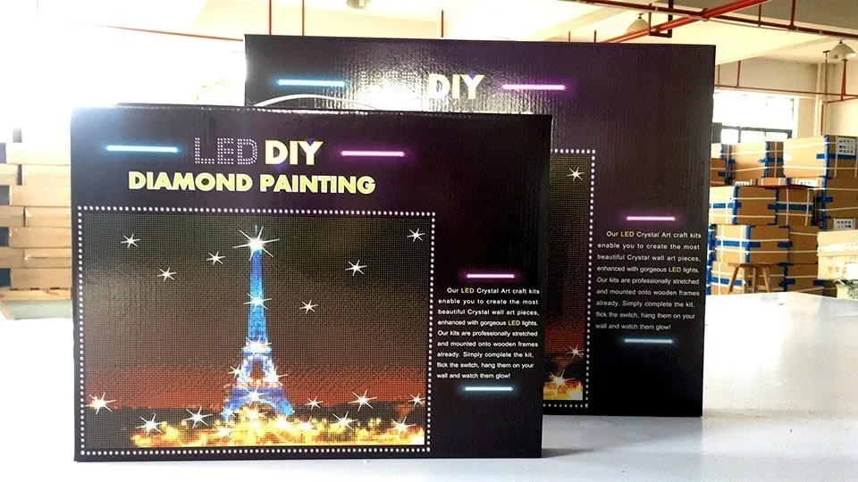 Azqsd светодиодный Алмаз Картина зима вышивка пейзаж в рамке 40x50 см DIY искусство Рождественский подарок вышивка крестом полный набор домашний декор