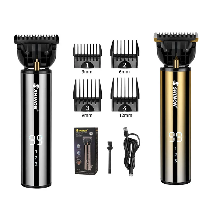 

washable cordless hair trimmer LCD rechargeable hair clipper haircut machine beard trimmer hair cutter oil head white engraving