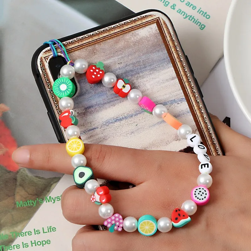 Multi-style Mobile Phone Straps Resin Bead Imitation Pearl Pendant Lanyard Anti-lost Cellphone Chain For iPhone Xiaomi Samsung | Мобильные