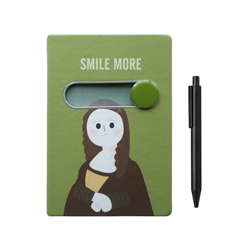 

B6 Cartoon Rabbit Sliding Unlock Notebook Pen Set Leather Diary Journal Planners Stationery