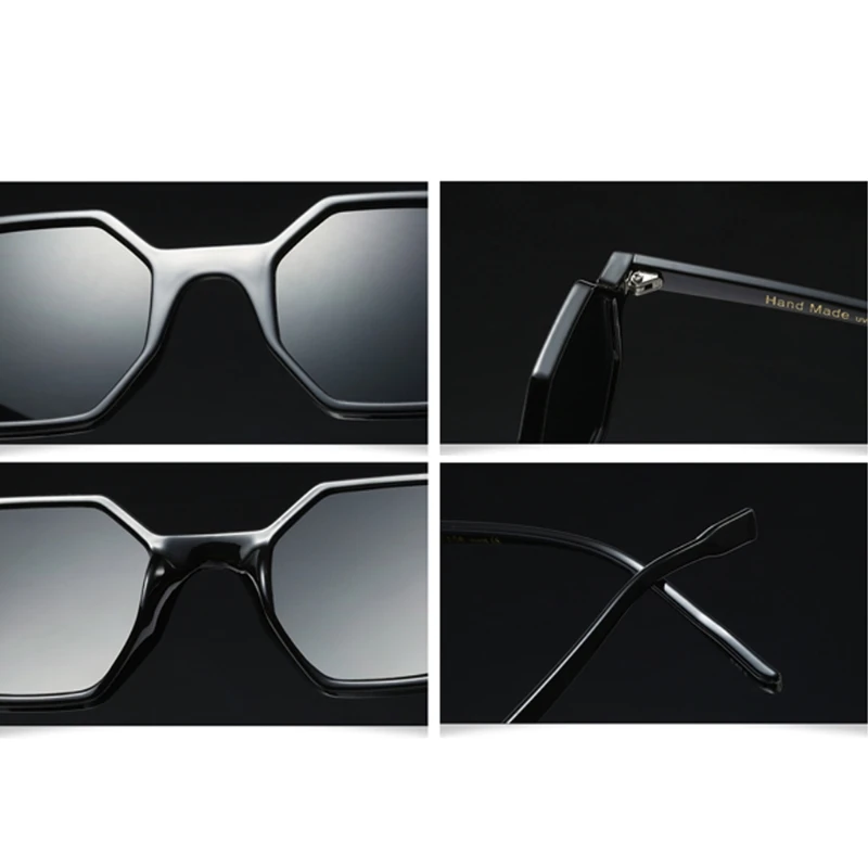 

Hexagonal Sunglasses Vintage Small Glasses Geometric Resin Frame Clear Lenses