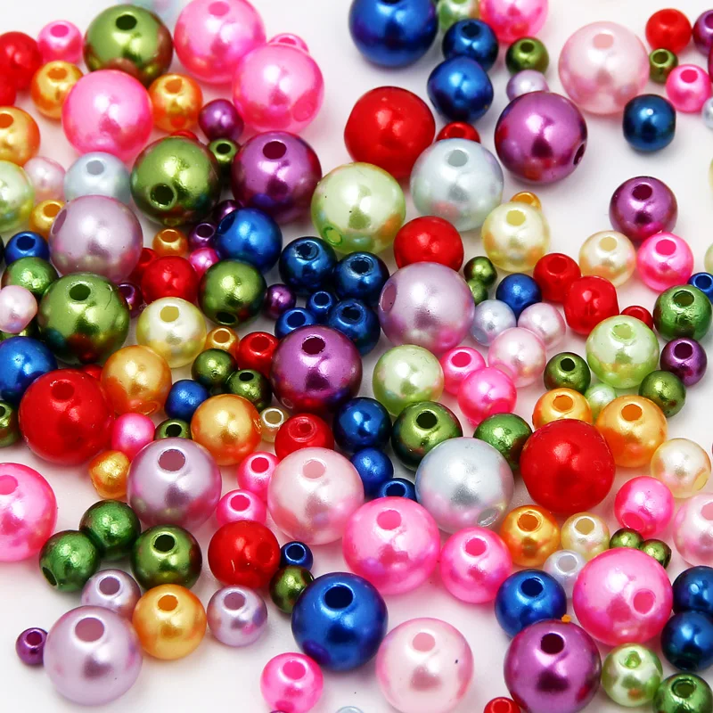 

Imitation Pearl Candy Color Round Balls 10g 3-8mm Acrylic Beads Loose Beads For Jewelry Making DIY Bracelet Necklace Accessories