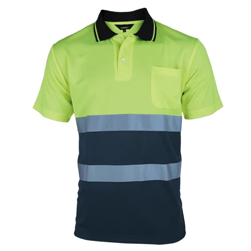 Hi Vis Рабочая безопасная футболка для спецодежды отражающая рубашка безопасности