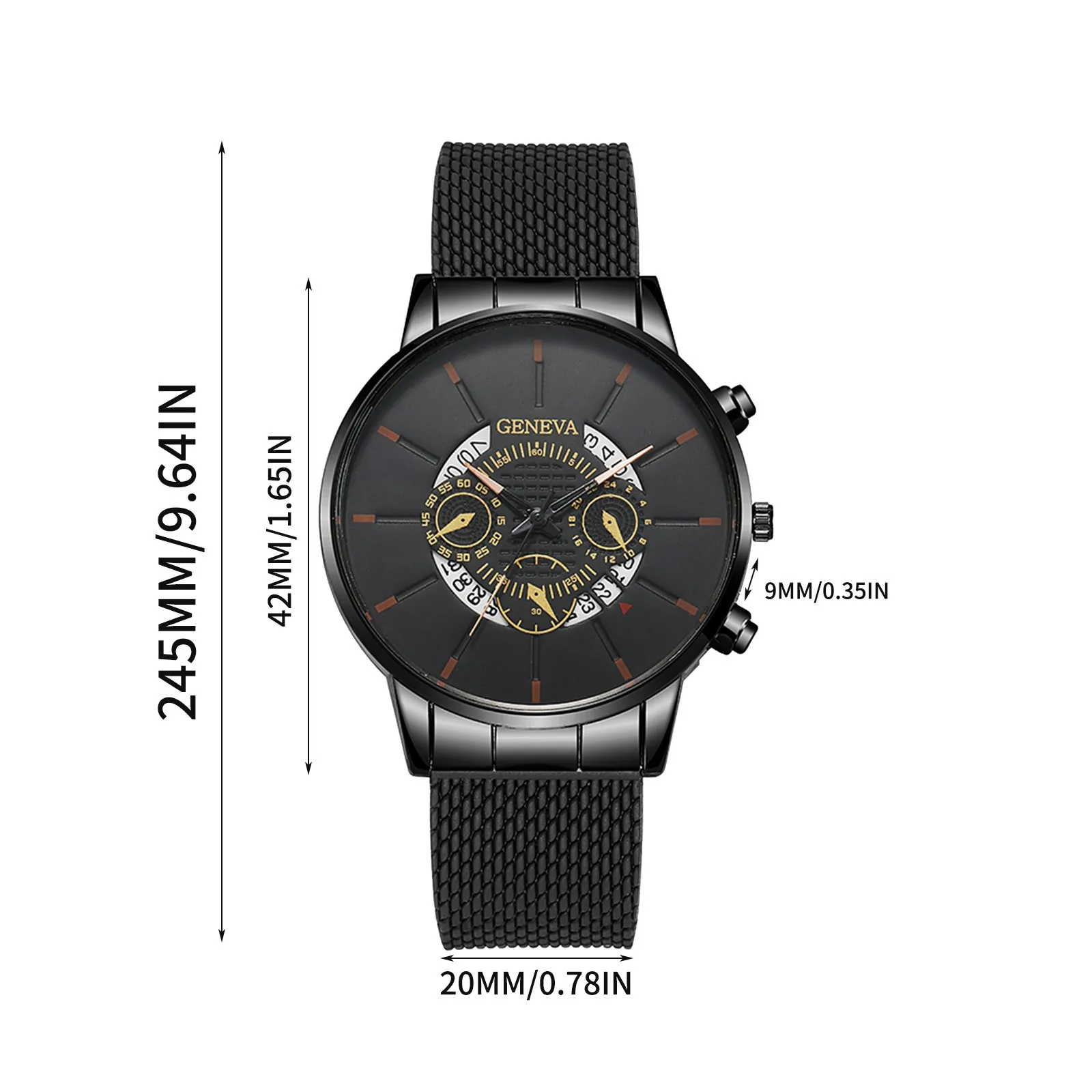 

Luxury watches mens 2021 Fashion Men's Casual Business Calendar Mesh Strap Watch New Men's Quartz Watches relogio masculino #1