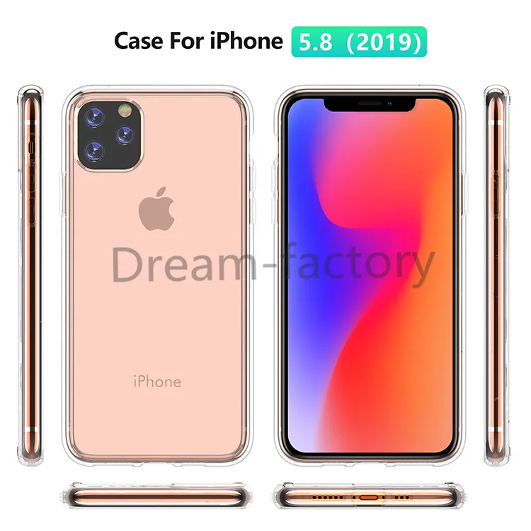 100 шт. водонепроницаемый жесткий ударопрочный чехол из ТПУ для iPhone 11 Pro Max 6 6s 7 8 Plus X