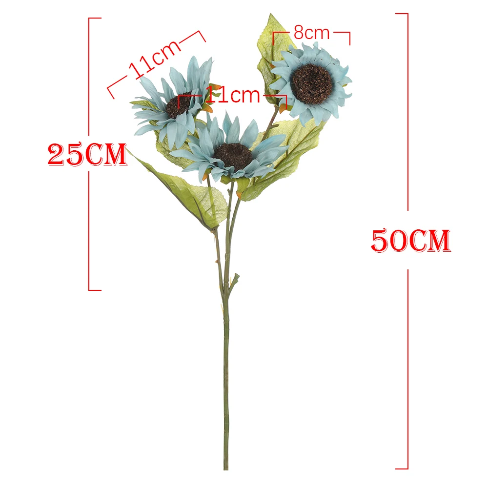 50 см поддельные пластиковые Стволы подсолнухи длинные шелковые искусственные DIY