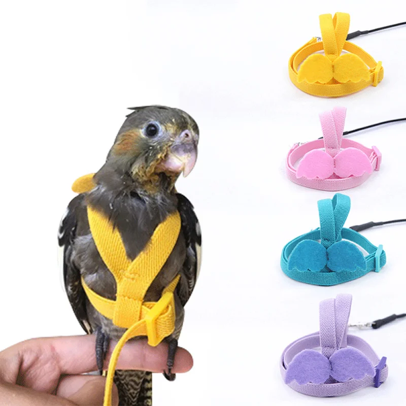 

Parrot Harness Leash Set Adjustable Outdoor Flying Training Rope With Wing For Small Medium Birds Cockatiel DIY Supplies