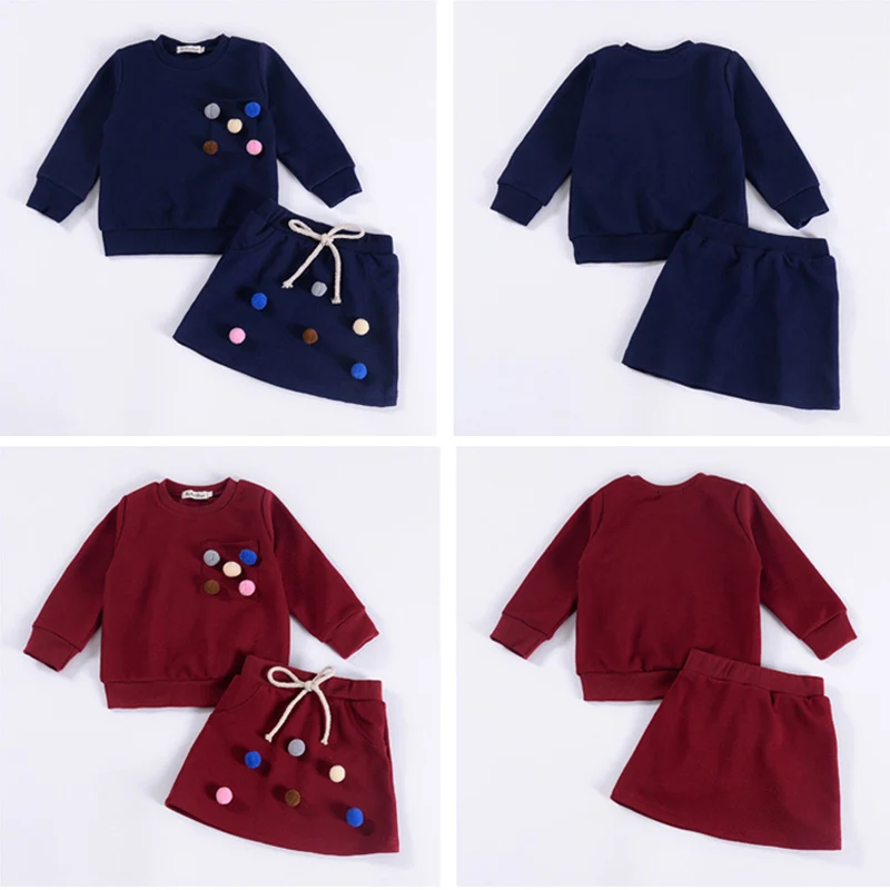 Детская одежда коллекция 2019 года весенний комплект для девочек топы с длинными