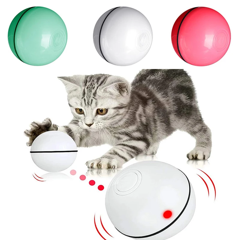 

Умный игрушечный мяч для кошек, вращающийся светодиодный мигающий мяч, кошачьи интерактивные игрушки, электрическая игрушка для кошек, зар...
