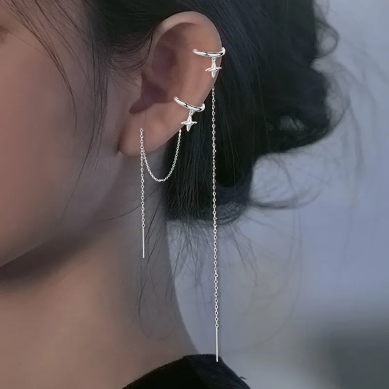 

Женские серьги-гвоздики из серебра 925 пробы с кисточками и крестом, 1 шт.