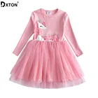 Dxton, платья для девочек с единорогом, одежда для маленьких девочек с героями мультфильмов, платье принцессы, платья для девочек с длинным рукавом