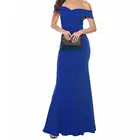 Элегантное женское вечернее платье, однотонное кружевное платье-макси с вырезом лодочкой и открытыми плечами, с разрезом и подолом русалки, для банкета и свадьбы