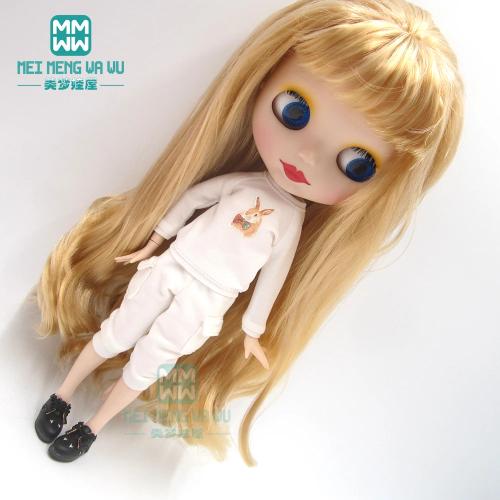 Модная белая футболка Blyth clothe повседневная кожаная обувь для костюма Azone 1/6