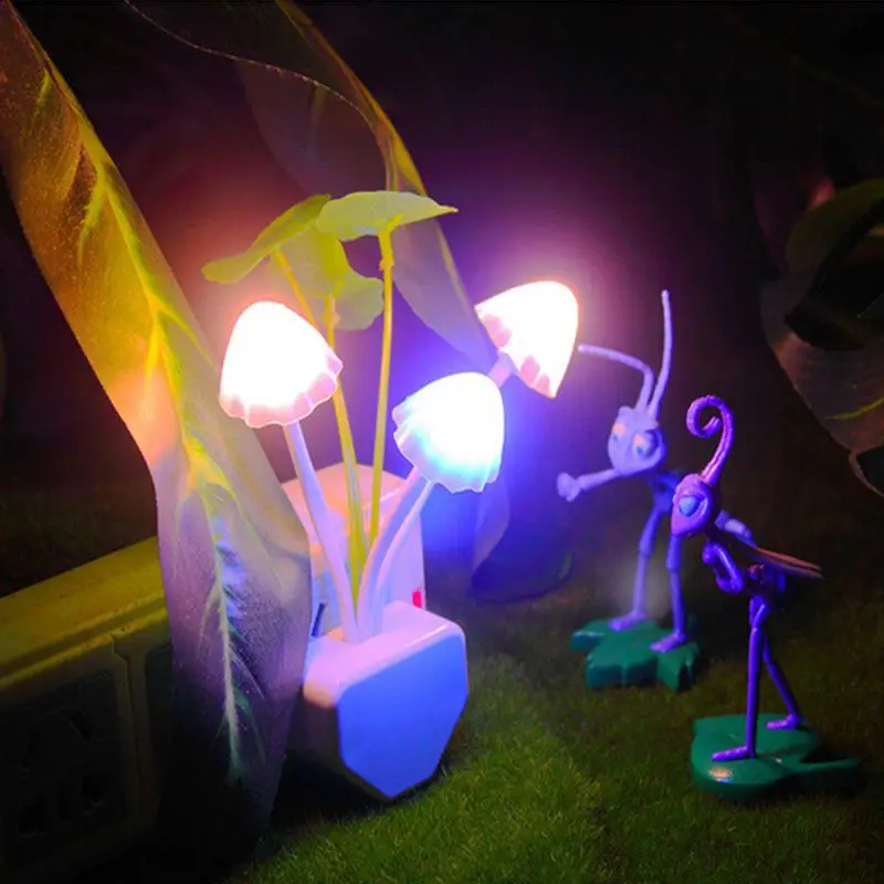 Creative Mushroom Colorful Night Light Lamp Control Triangle Lighting Led New Strange Gift Customization | Лампы и освещение