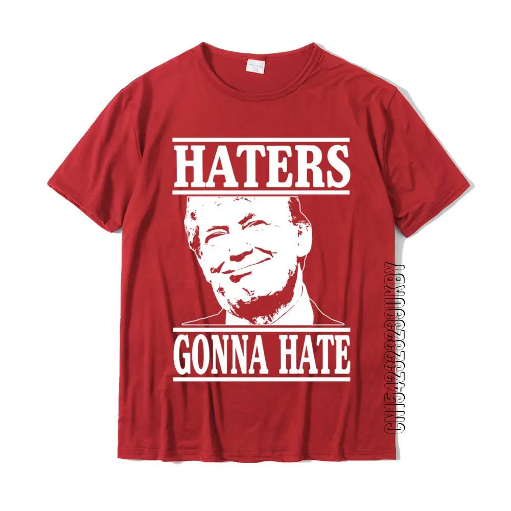 Мужские хлопковые футболки с забавными надписями Haters Going Hate Дональдом Трампом |