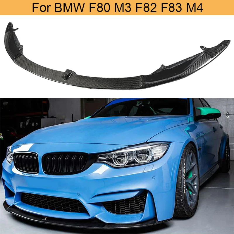 Передний бампер из углеродного волокна разветвители для BMW F80 M3 F82 F83 M4 Sedan Coupe