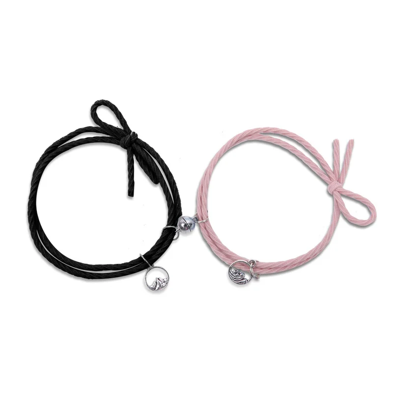 

2pcs Couple Magnet Attract Each Other Creative Personality Couple Bracelet Men and Women Charm Girl Bracelet Jewelry Lover Gift