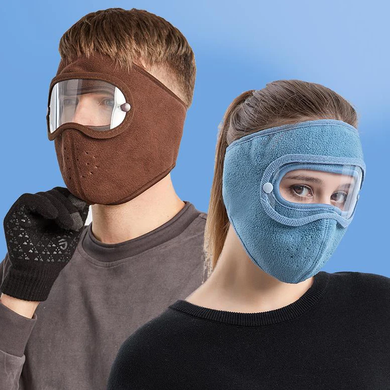

New Windproof Full Face Ski Mask Anti Dust Face Mask Cycling Ski Breathable Masks Fleece Face Shield Hood Cap with HD Goggles