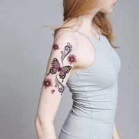 watercolor butterfly waterproof temporary tattoo sticker color flower totem fake tattoos flash tatoos arm body art for women men