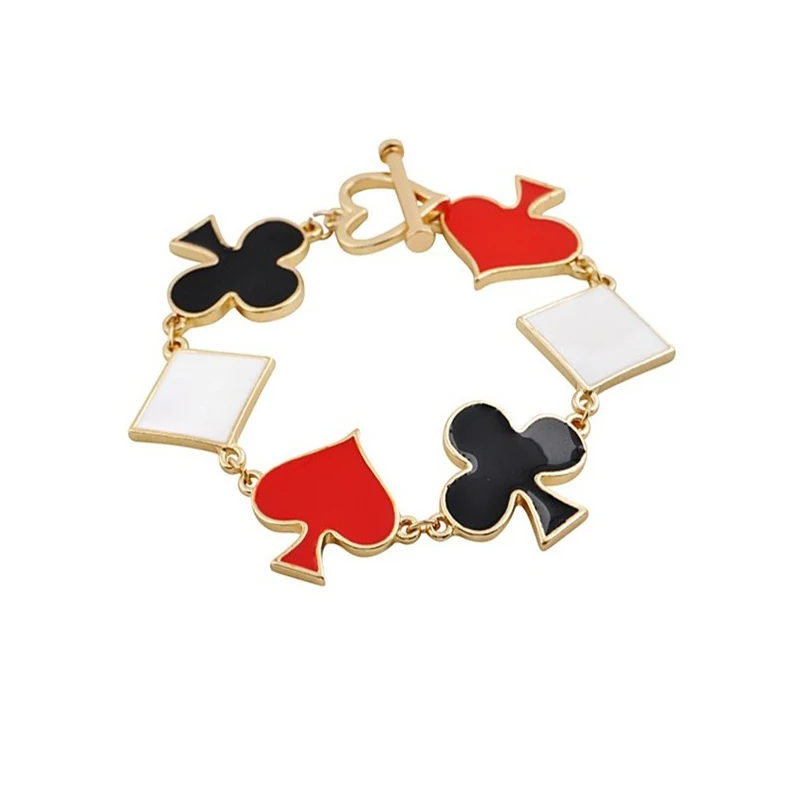 2021 модные ювелирные изделия браслеты дружбы металлические покерные карты