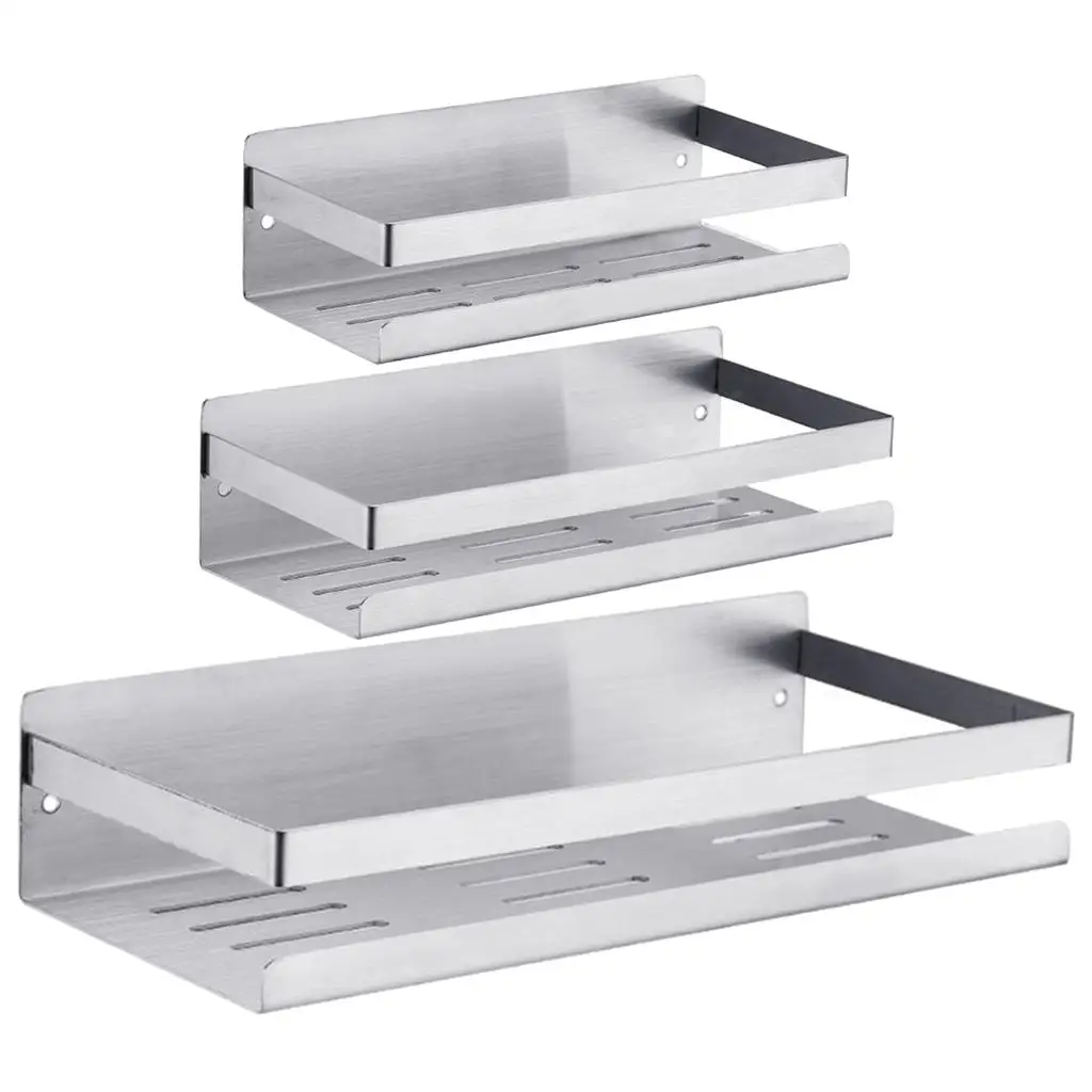 

Стеллаж для ванной комнаты и кухни, устойчивая к ржавчине Полка для специй, шампуня, аксессуары для ванной комнаты, держатель для хранения