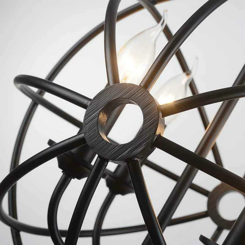 Промышленный винтажный Ретро Лофт стиль кованого железа Глобус клетка круглый