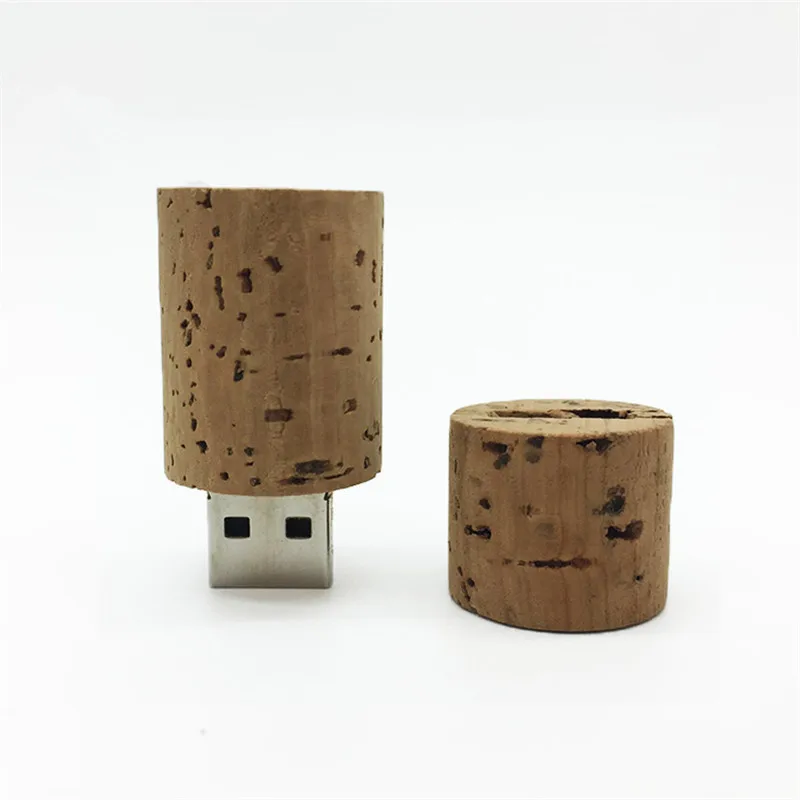

New Design Usb Flash Drive 128GB Usb 2.0 Pen Drive 64GB Pendrive 32GB 4GB 8GB 16GB Usb Memory Stick Wooden Round Wine Corks Gift