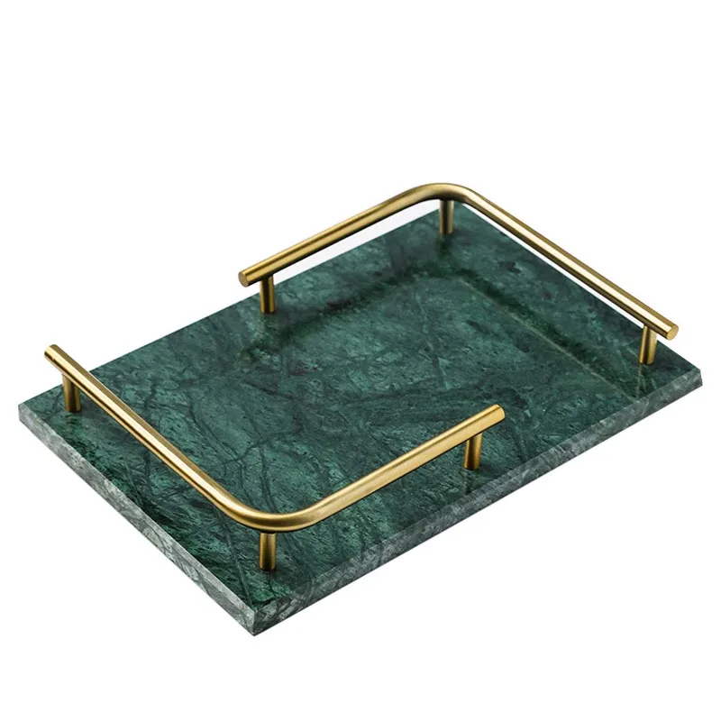 Скандинавский натуральный мраморный поднос для чая косметический дисплей