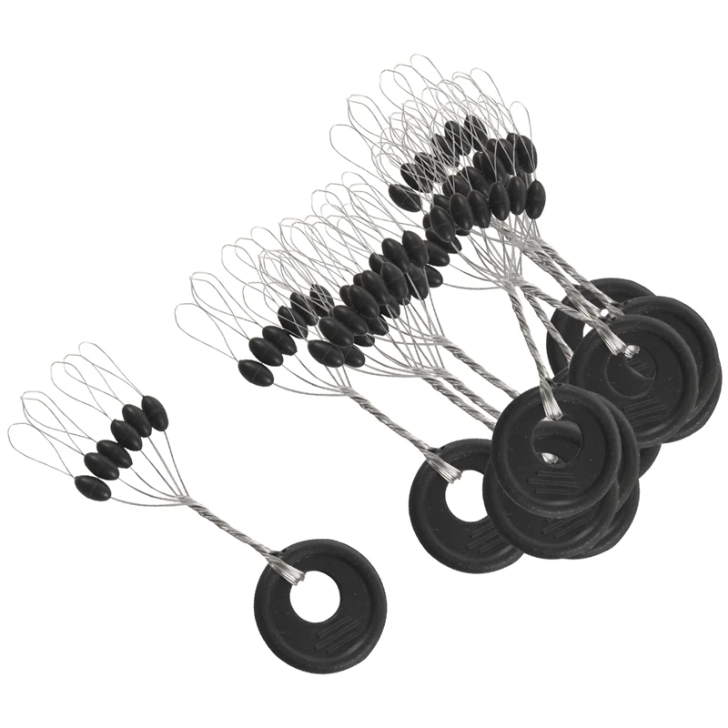 10 шт 6 в 1 черная резиновая овальная Стопорная бусина кольцо стопор рыболовного