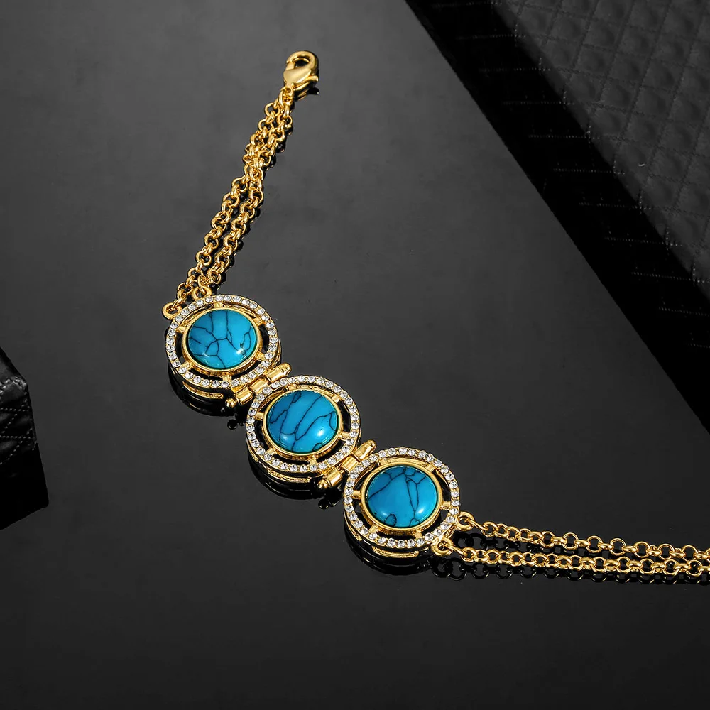 Топ Хрустальный мужской турецкий аллах ювелирные изделия браслет золотой цвет