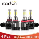 Светодиодные лампы для автомобильных фар roadsun 9005 H11, 4 шт., 4 боковых лампы для Toyota Camry 2007-2018, 12 В, 24 В, 6000 К