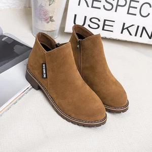 2021 NEW Women Martin Boots Autumn Winter Boots Classic Zipper Snow Ankle Boots Winter Suede Warm Fur Plush Women Shoes