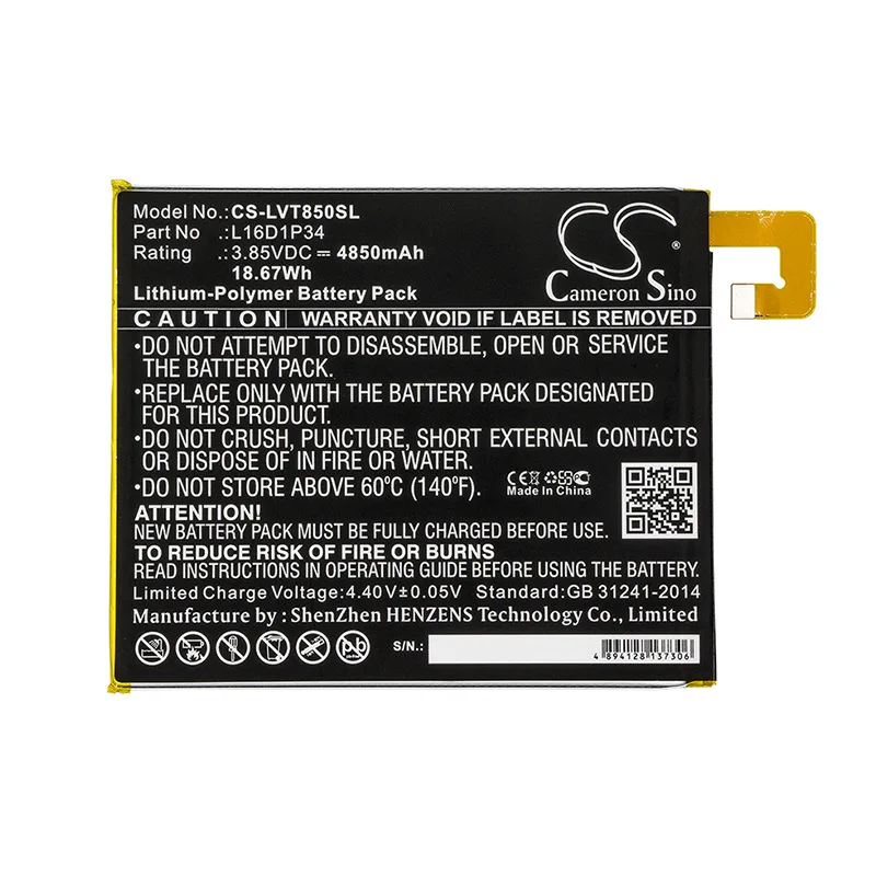 

CameronSino for LENOVO Tab 4 TB-8504F TB-8504X ZA2B0009US L16D1P34 battery