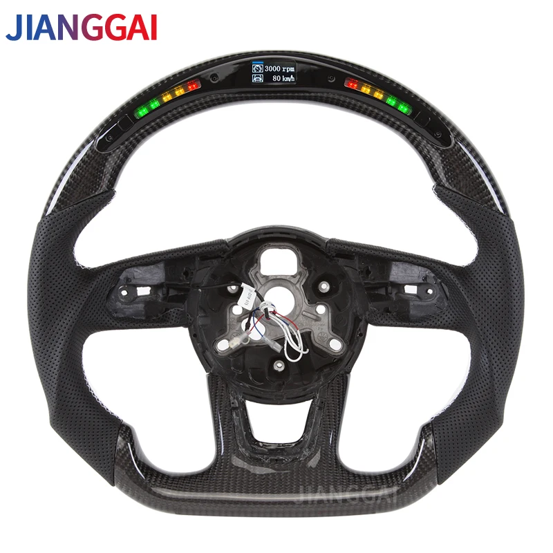 Steering Wheel Kit Fit For Audi RS3 RS4 RS5 S3 S4 S5 2016-2020 Models Carbon Fiber LED Car Steering Wheel