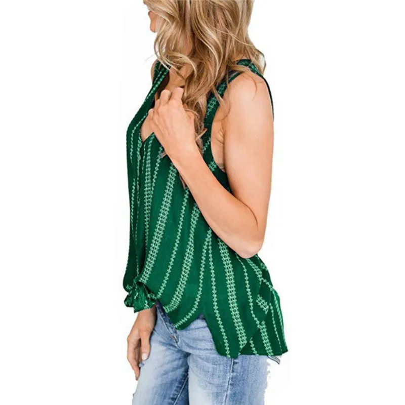 

Summer Women Casual V-Neck Shirt Korean Fashion Sleeveless Shirts Women Streetwear Office Blouse Elegant Lady Floral Print Tops