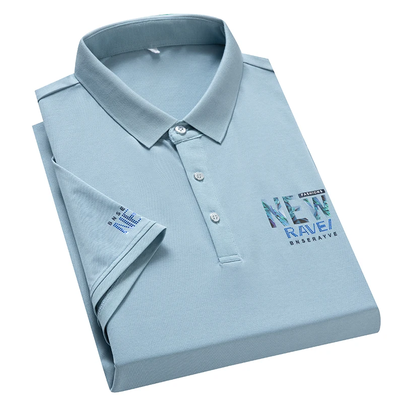 Рубашка поло мужская с коротким рукавом модная Повседневная дышащая рубашка