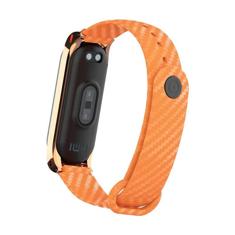 Hangrui mi Band 4 силиконовый чехол из углеродного волокна для Xiaomi mi band 4 ремешок металлический каркас браслет mi band 3 ремешок из нержавеющей стали