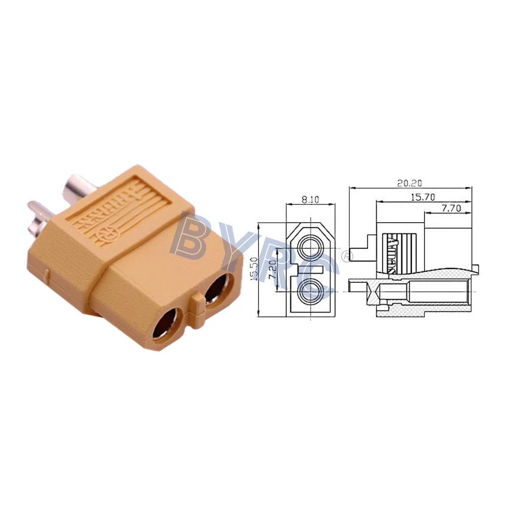 Штекерный и гнездовой разъем XT60 для радиоуправляемого вертолета квадрокоптера