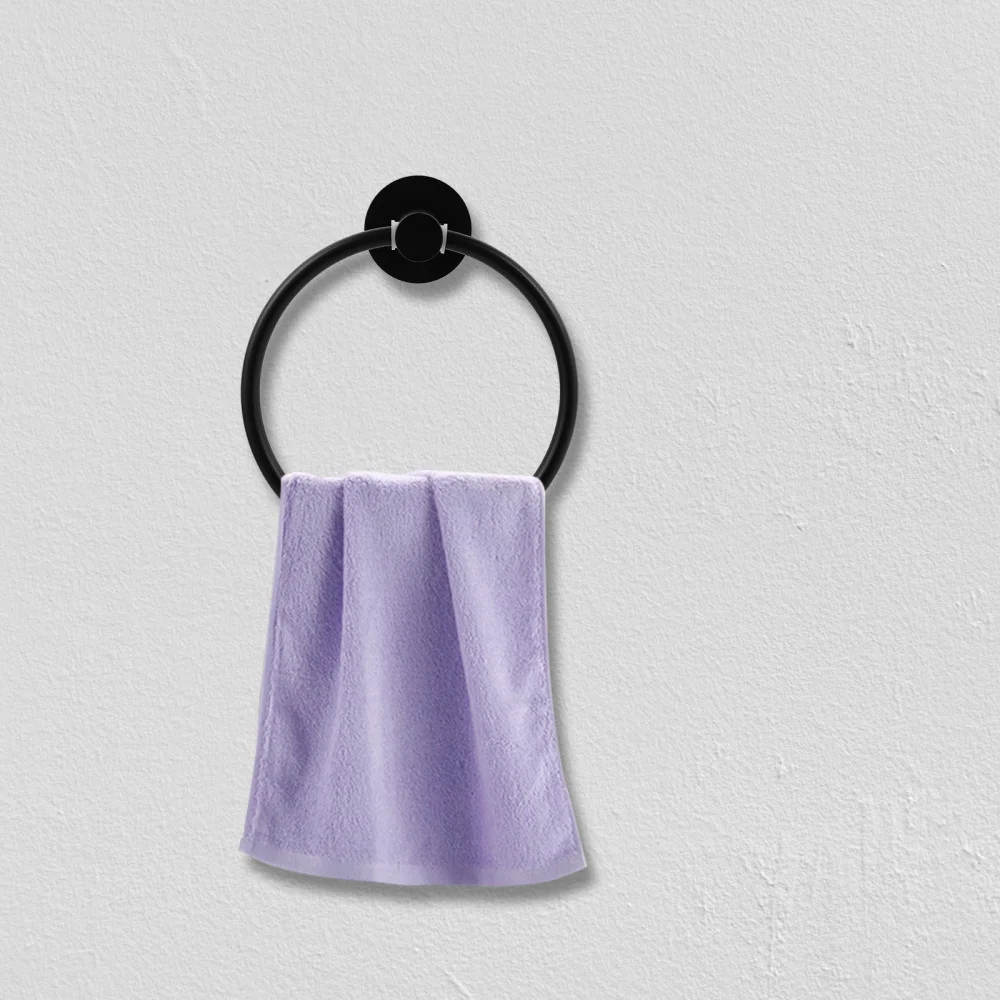 

2Pcs Wall-mounted Towel Ring Bathroom Towel Hanging Rod Paper Towel Rack