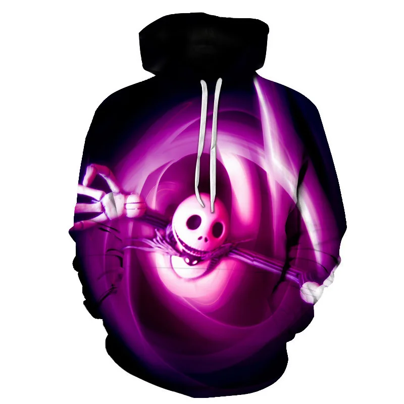 

2021 new animation 3D digital print Hoodie Halloween tide brand loose bomber