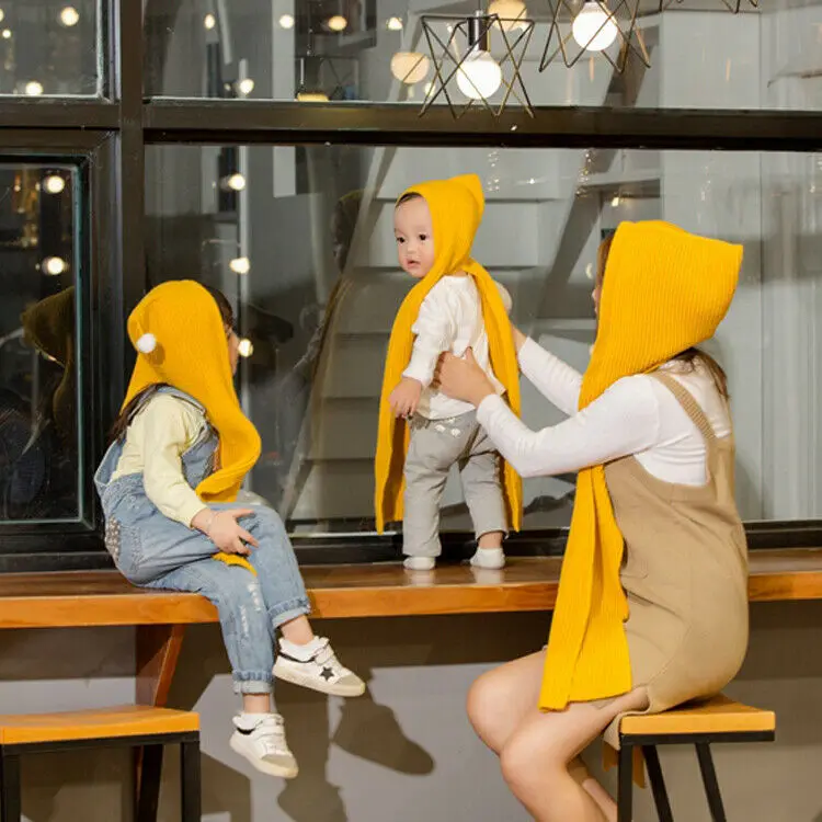 Лидер продаж женские шарфы с капюшоном зимний теплый длинный вязаный крючком