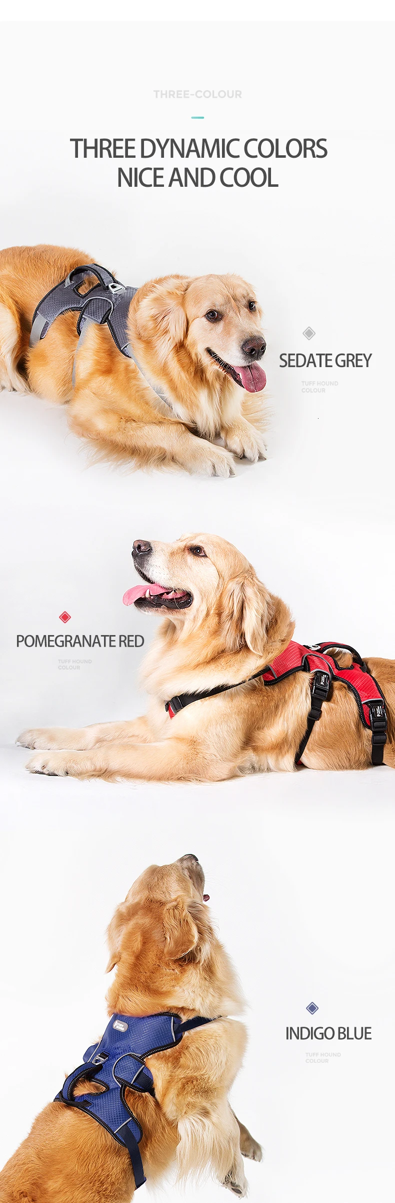 Нейлоновый Поводок для собак TUFF HOUND, не тянет, ошейники и шлейки для больших собак K9, дышащий жилет для собак, магазин домашних животных