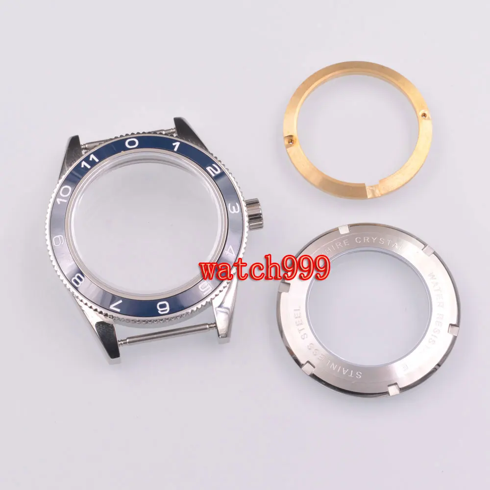 

Fit ETA 2836 DG2813 miyota 8205 8215 Movement Sapphire Glass ceramic Bezel 41mm Brushed WATCH Case