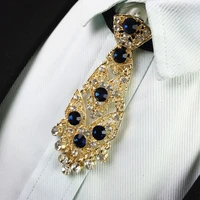 metal diamond necktie korean mens bow tie bridegrooms wedding dress collar butterfly bolo tie for men