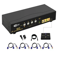 ckl 4 port usb vga kvm switch support audio auto scan with cables kvm switcher for keyboard video mouse ckl 84ua