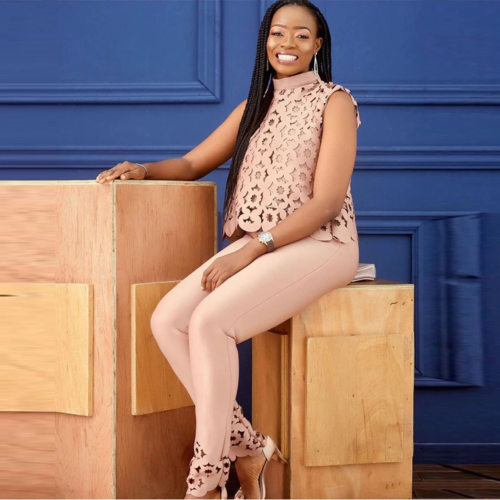 Женский кружевной комплект из двух предметов в африканском стиле укороченный